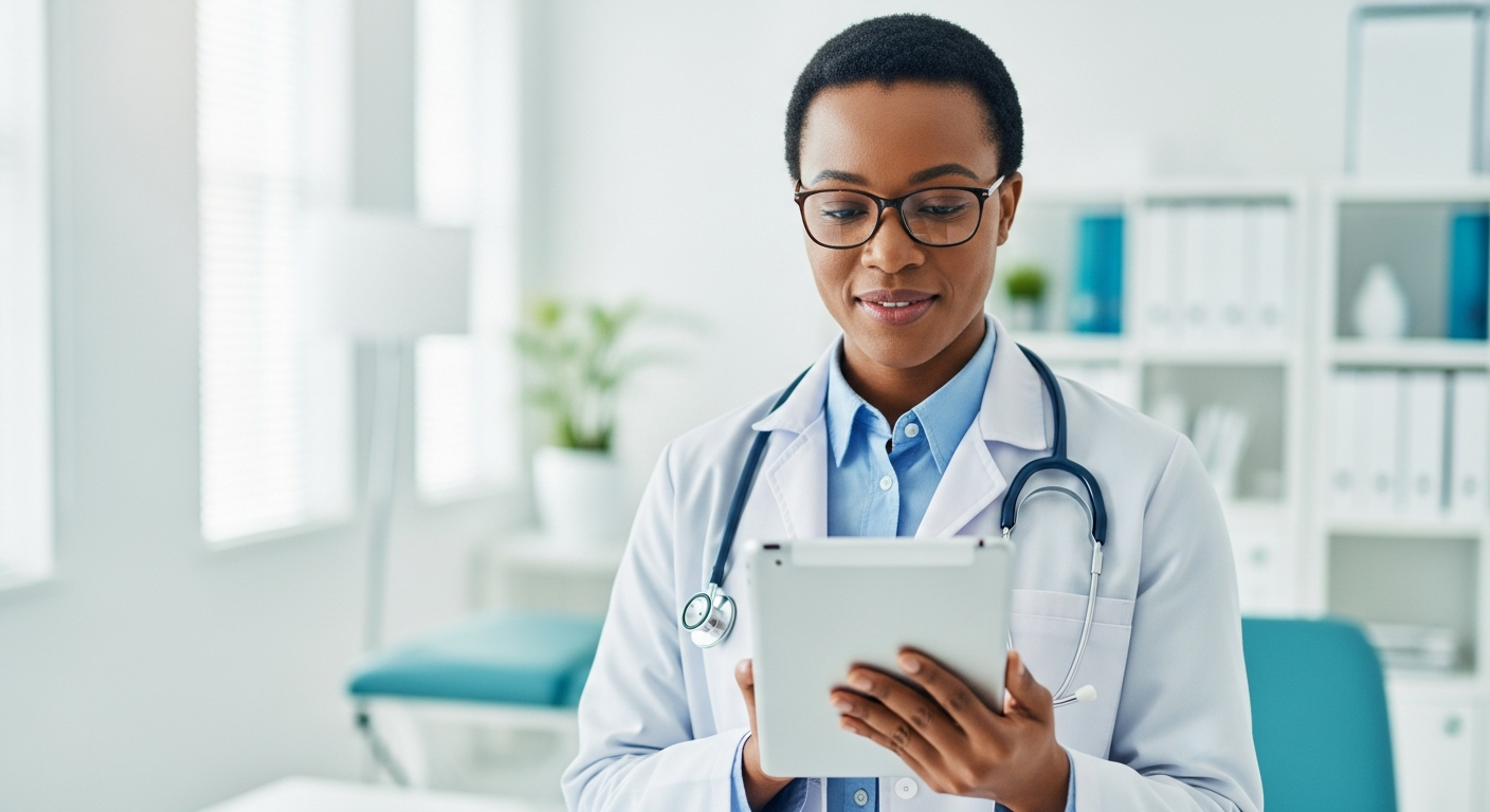 Doctor using TajEmo EHR